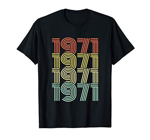 Consigue ahora 1971 año cumpleaños vintage Promoción regalo cumpleaños Camiseta Top Precio 2024 | regaloscumple.com