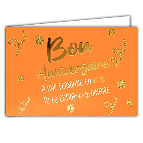 Consigue ahora Afie 69-5114 - Tarjeta felicitación cumpleaños para una Catálogo persona en oro diseño confeti color dorado brillante Rebajas 2024 | regaloscumple.com