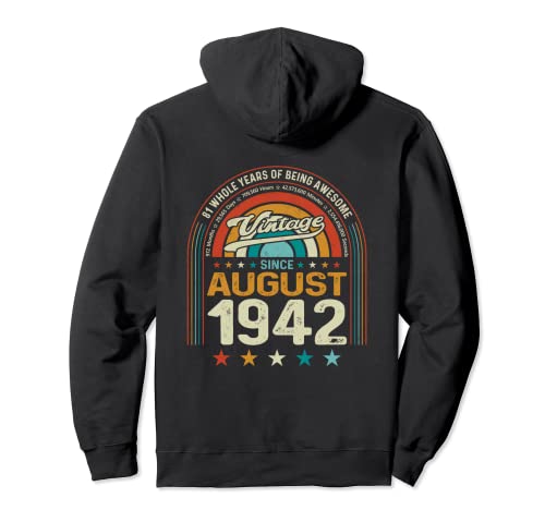 Comprar Vintage 81 cumpleaños 81 años BlackFriday ser impresionante agosto 1942 Sudadera con Capucha Ofertas 2025 | regaloscumple.com