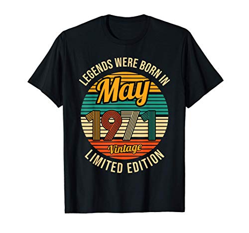 Consigue ahora Leyendas nacieron en mayo 1971 Vintage Catálogo 50 cumpleaños 50 años Camiseta Top Precio 2024 | regaloscumple.com