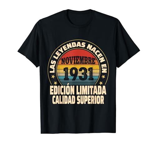 Comprar Edición Limitada Noviembre 1931 - Cumpleaños 93 BlackFriday Años Camiseta Top Precio 2025 | regaloscumple.com