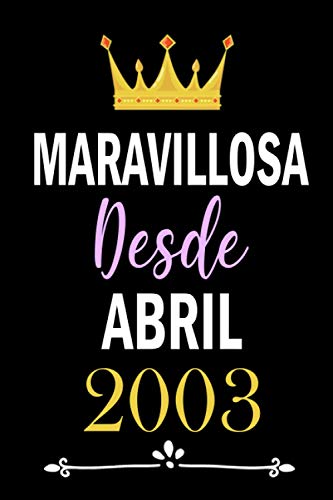 Comprar Maravilloso desde Abril 2003: cuaderno cumpleaños regalos cumpleaños para niños niñas 18 años Navidad cumpleaños "6x9" pulgadas 120 paginas. Top Precio 2025 | regaloscumple.com