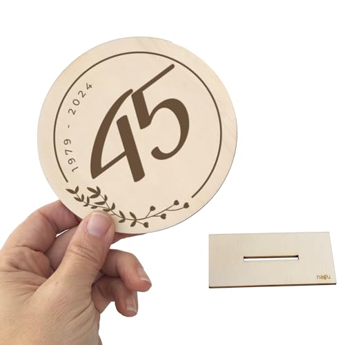 Oferta Flash Nagu® 45- Regalos Aniversario, Bodas, cumpleaños 45 años. Tarjeta felicitacion o topper e ideas originales de decoracion para hombres mujer, en el Aniversario madre y padre, mamá papá