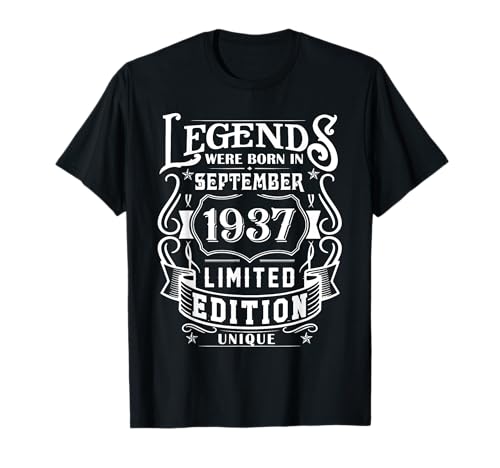 Comprar Cumpleaños Septiembre 1937 Edición Limitada Regalo Vintage Camiseta BlackFriday Rebajas 2025 | regaloscumple.com