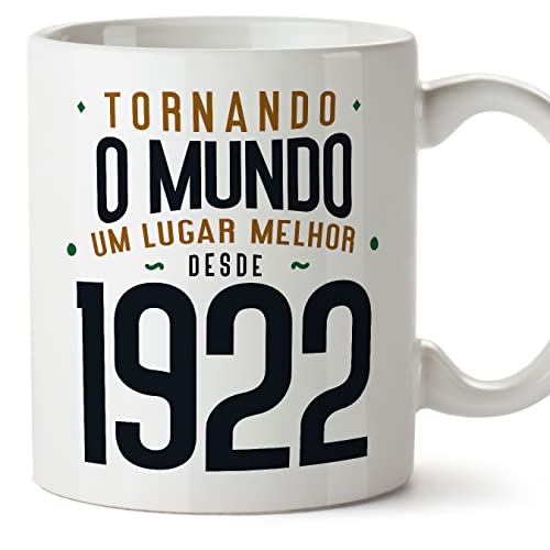 Comprar MUGFFINS Tazas 1922 Cumpleaños - En Portugués - Tornando o Promoción Mundo um Lugar Melhor - 11 oz / 330 ml - Regalo original y divertido Ofertas 2024 | regaloscumple.com