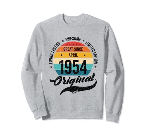 Consigue ahora Abril Ideas para regalar 1954 Cumpleaños Retro Años Vintage Bday Clásico Sudadera Top Precio 2024 | regaloscumple.com