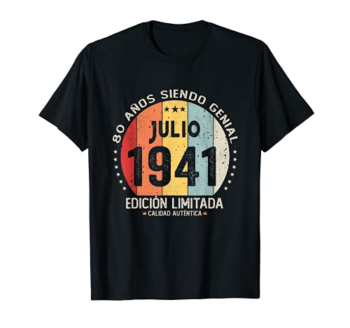 Comprar Regalo 80 años Cumpleaños Cumpleaños Hombre Mujer - Julio 1941 Camiseta Ofertas 2025 | regaloscumple.com