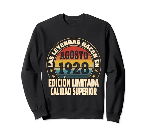 Consigue Catálogo ahora Edición Limitada Agosto 1928 - Cumpleaños 96 Años Sudadera Ofertas 2024 | regaloscumple.com