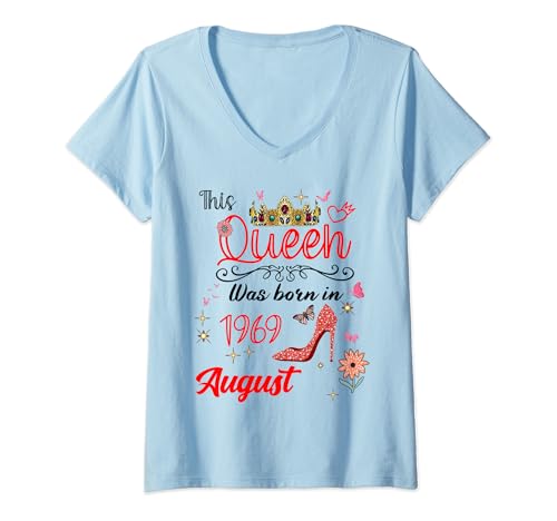 Comprar Mujer Agosto 1969 Cumpleaños Esta Reina Nació Catálogo En Agosto 1969 Camiseta Cuello V Top Precio 2024 | regaloscumple.com