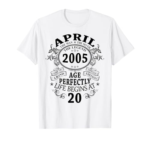 Comprar Abril 2005 20 Años Catálogo Cumpleaños Hombre Mujer Vintage 2005 Camiseta Ofertas 2024 | regaloscumple.com
