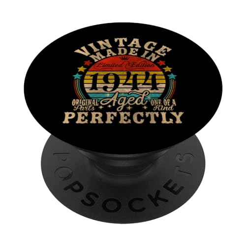 Consigue ahora Decoraciones vintage 80 Navidad cumpleaños vintage 1944 80 cumpleaños PopSockets PopGrip Intercambiable Rebajas 2024 | regaloscumple.com