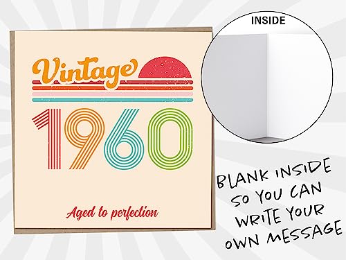 Top Precios Tarjeta de cumpleaños 63 – Vintage 1960 Aged to Perfection, divertida tarjeta felicitación para hombres y mujeres, tarjetas hombres,