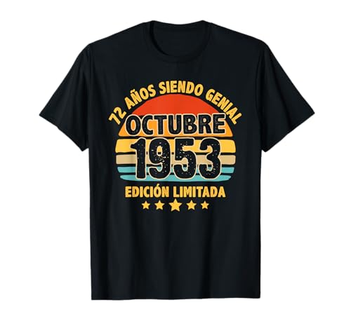 Consigue ahora Octubre 1953 72 Años Hombre Cumpleaños Regalo Octubre 1953 Ideas para regalar Camiseta Rebajas 2025 | regaloscumple.com