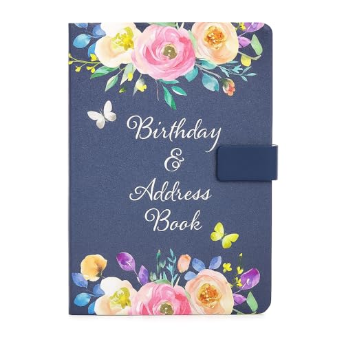 Comprar Sixstore Libreta direcciones y cumpleaños con tapa blanda acolchada Ideas para regalar tamaño A5 con cierre magnético y bonita cubierta tela estilo vintage índice A-Z con flores vintage Top Precio 2025 | regaloscumple.com