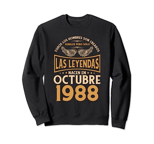 Consigue ahora Cumpleaños Hombre Regalos Promoción Las Leyendas Octubre 1988 Sudadera Ofertas 2025 | regaloscumple.com