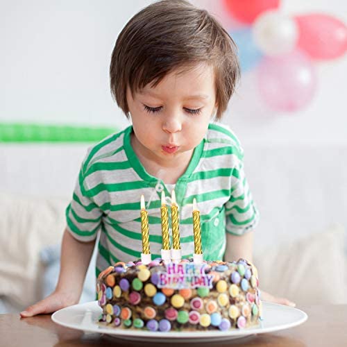 Mejores precios Velas de pastel espiral de oro de 50 piezas y