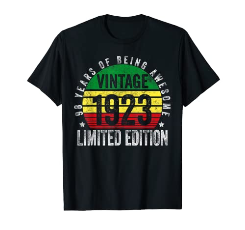 Consigue ahora 98 Años Legendario Retro Vintage Impresionante Cumpleaños 1923 Promoción Camiseta Ofertas 2023 | regaloscumple.com