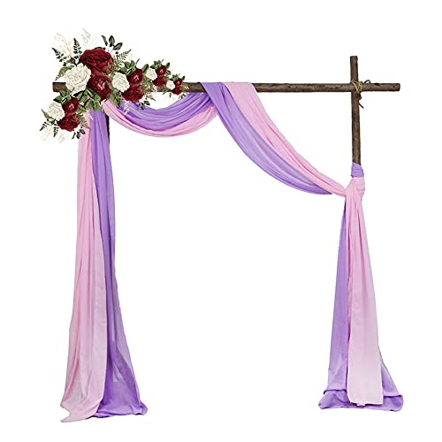 Comprar Lukery Cortina Gasa Arco Boda para Colgar en La Pared Tela Gasa Cortinas Tela Tul Telón Fondo para Banquete Boda Recepción Navidad Fiesta Decoración (75x600cm Rosa + Morado Claro) Ofertas 2025 | regaloscumple.com