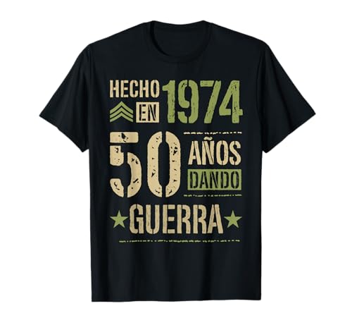 Consigue ahora Hecho en 1974 Dando Guerra 50 Años Regalo 50 Cumpleaños Navidad Camiseta Top Precio 2024 | regaloscumple.com