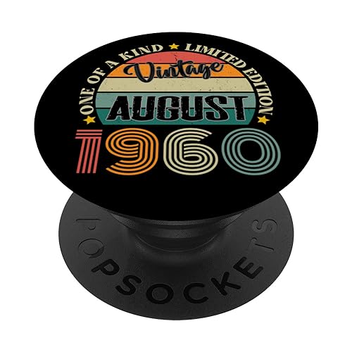 Comprar 64 Años Vintage Ideas para regalar Agosto 1960 64 Cumpleaños Retro PopSockets PopGrip Intercambiable Rebajas 2024 | regaloscumple.com