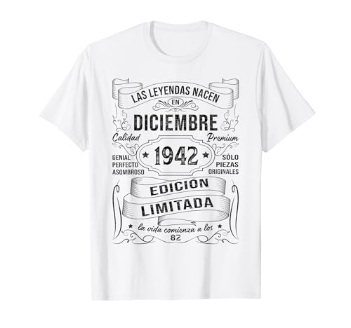 Comprar 82 Años Cumpleaños Hombre Las Leyendas Regalos Nacen Diciembre 1942 Camiseta Ofertas 2024 | regaloscumple.com