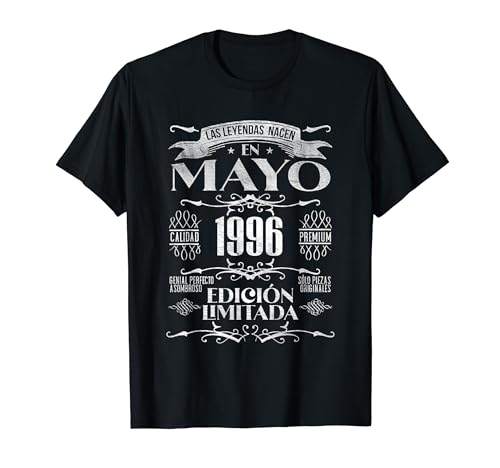 Consigue ahora Las Leyendas nacen en Mayo 1996 - 28 Navidad Años Cumpleaños Camiseta Ofertas 2025 | regaloscumple.com