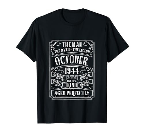 Comprar Hombre Navidad 75th Birthday Shirt Men Age 75 Abuelo Papá Regalo Octubre 1944 Camiseta Ofertas 2024 | regaloscumple.com