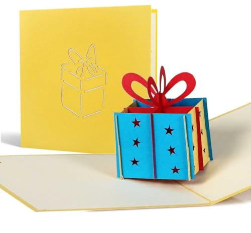 Comprar Diese-Klappkarten Tarjeta felicitación para cumpleaños hecho a mano y laser con diseño desplecable en 3D Cumpleaños paquete regalo amarillo G01 Rebajas 2024 | regaloscumple.com