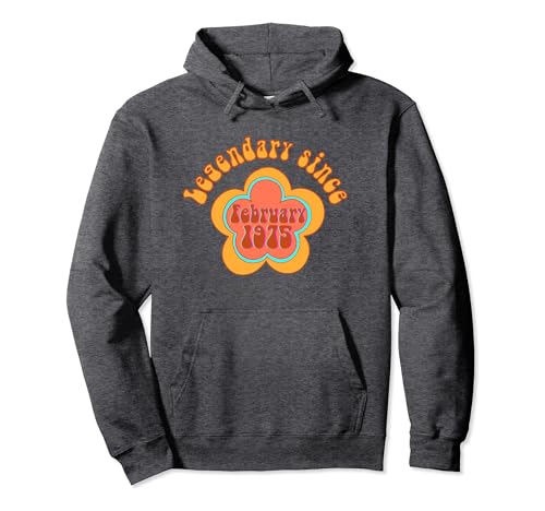 Comprar Nacido en febrero 1975 Cumpleaños Regalos Legendario desde 1975 Sudadera con Capucha Top Precio 2025 | regaloscumple.com
