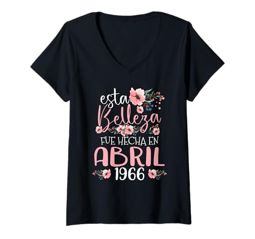 Consigue ahora Hecha En Abril 1966 Mujer Regalo 58 Años Cumpleaños Camiseta Cuello Regalos V Top Precio 2024 | regaloscumple.com