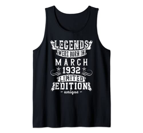 Comprar Cumpleaños Marzo 1932 Edición Limitada Regalo March 1932 Camiseta sin Mangas Ideas para regalar Rebajas 2025 | regaloscumple.com