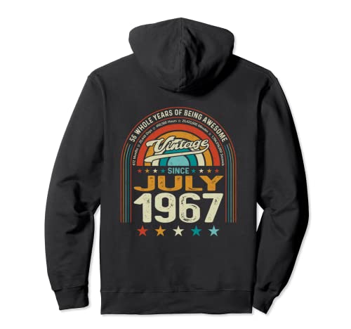 Comprar Retro 56 cumpleaños 56 años ser impresionante nacido en julio Cumpleaños 1967 Sudadera con Capucha Top Precio 2025 | regaloscumple.com