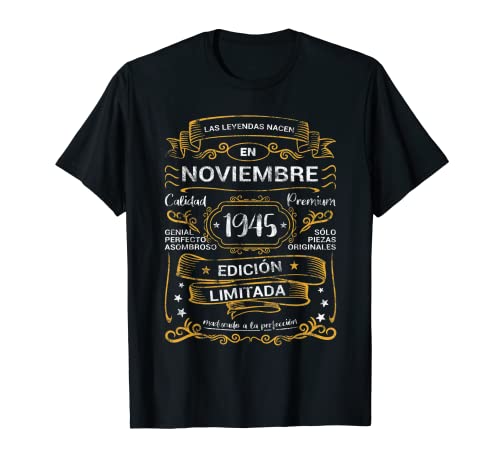 Comprar Las Leyendas Nacen Noviembre Catálogo 1945 Cumpleaños Hombre Mujer Camiseta Top Precio 2025 | regaloscumple.com