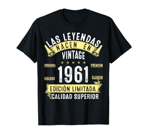 Consigue ahora 64 Años Cumpleaños Hombre Las Leyendas Promoción nacen en Vintage 1961 Camiseta Rebajas 2025 | regaloscumple.com