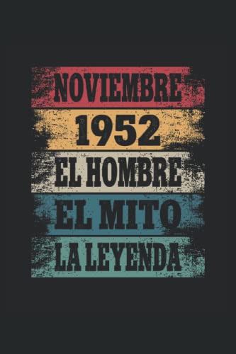 Consigue ahora Regalos Noviembre 1952 - El Hombre - El Mito - La Leyenda: Regalos Originales para Hombre Papá Abuelo Hermano - Diario Cuaderno De Notas Apuntes O Agenda Rebajas 2024 | regaloscumple.com