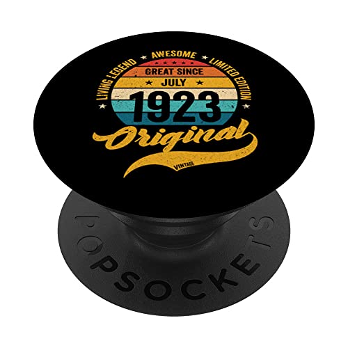 Comprar Retro 100 Años Julio 1923 Cumpleaños Vintage Bday Classic Navidad PopSockets PopGrip Intercambiable Ofertas 2024 | regaloscumple.com