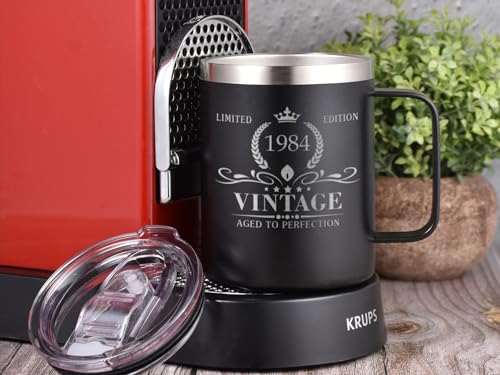 Dónde comprar en España Triwol Divertida taza de café 1984 para 40 cumpleaños hombres y mujeres, regalo papá, hijo, marido, hermano, número él,