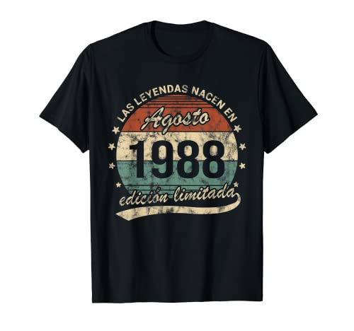 Comprar Las Leyendas Nacen En Cumpleaños Agosto 1988 Hombre o Mujer Retro Camiseta Top Precio 2024 | regaloscumple.com