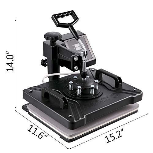 Top Precios VEVOR 5 en 1 Prensa de Calor, Máquina Transferencia Calor Multifuncional 38 x 30 cm, Impresión Giratoria para Tazas Camisetas con Pantalla LED Digital Negro