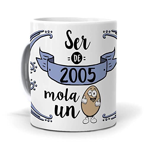 Comprar Mundohuevo Taza Original para Desayuno | Ser 2005 Mola Un Huevo | Regalo Feliz Cumpleaños | Cumpleaños Tazas para Café y Té Idea Regalo | Frases Originales y Graciosas Sorprender | CeráMica 350 ML Rebajas 2024 | regaloscumple.com