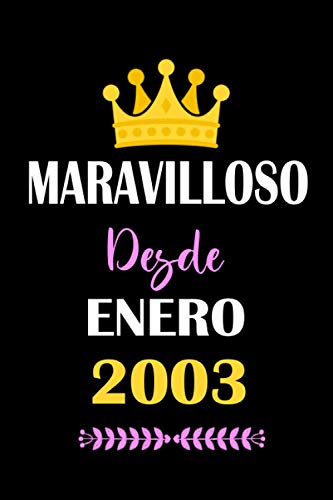 Consigue ahora Maravilloso desde enero 2003: BlackFriday cuaderno cumpleaños regalos cumpleaños para niños niñas cumpleaños 18 años 6 "x 9" pulgadas 120 páginas. Ofertas 2024 | regaloscumple.com