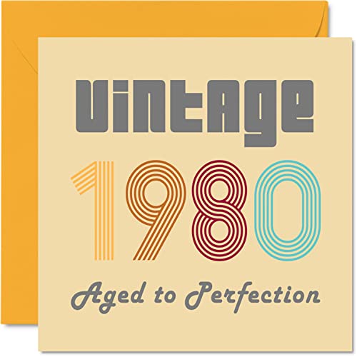 Comprar Tarjetas cumpleaños número 43 para hombres y mujeres vintage 1980 envejecido a la perfección tarjeta 43 cumpleaños divertida para ella él 145 mm x 145 Regalos mm tarjetas felicitación Rebajas 2024 | regaloscumple.com
