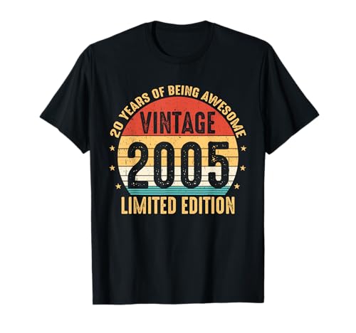 Consigue ahora Regalos 20 años Vintage 2005 Ideas para regalar Edición Limitada 20 Cumpleaños Camiseta Rebajas 2024 | regaloscumple.com