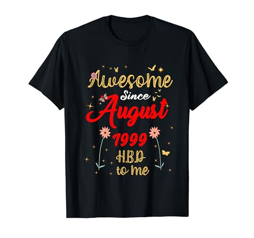 Consigue ahora Cumpleaños Impresionante desde agosto 1999 cumpleaños Flowers & Butterflies Camiseta Rebajas 2024 | regaloscumple.com