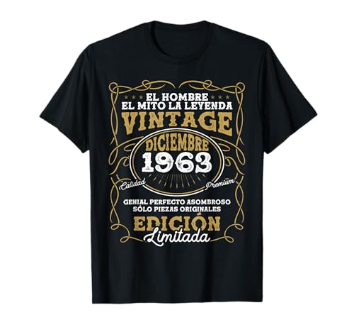 Comprar Diciembre 1963 Vintage Regalos - 61 Años Regalo Cumpleaños Hombre Camiseta Top Precio 2024 | regaloscumple.com