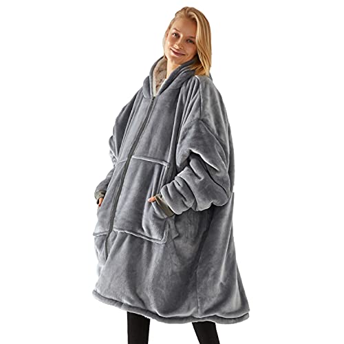 Comprar UMIPUBO Sudadera con Capucha Manta Hombres Y Mujeres Talla Grande Sherpa Gran Jerse De Televisión tamaño Caliente y Esponjoso Invierno Hoodie De Manga Larga Moda Tops (Gris Talla única) Top Regalos Precio 2023 | regaloscumple.com