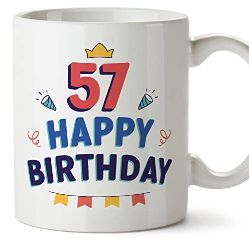 Comprar MUGFFINS Tazas 57 Cumpleaños - En Inglés - Happy Birthday! - 11 oz / 330 ml Ideas para regalar - Regalo original y divertido Rebajas 2024 | regaloscumple.com