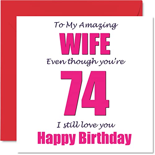 Comprar Divertidas tarjetas felicitación Promoción 74 cumpleaños para esposa 74 I Still Love You tarjeta feliz cumpleaños para esposa marido regalos bromas 145 mmx145 mm Top Precio 2024 | regaloscumple.com