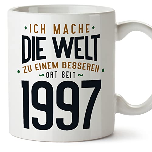 Consigue ahora MUGFFINS Tazas 1997 Cumpleaños - En Alemán - Ich Mache Die Welt zu Einem Besseren - 11 oz / 330 Ideas para regalar ml - Regalo original y divertido Ofertas 2024 | regaloscumple.com