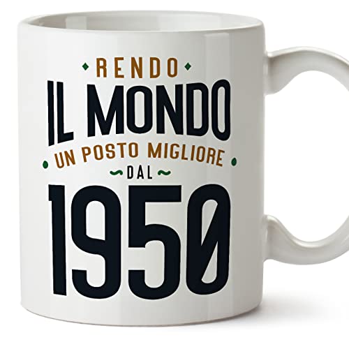 Comprar MUGFFINS Tazas 1950 Cumpleaños - En Italiano - Rendo il Mondo un Posto Migliore - 11 Ideas para regalar oz / 330 ml - Regalo original y divertido Ofertas 2024 | regaloscumple.com